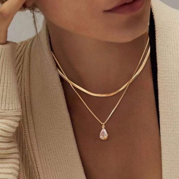 18K Gold Plated Stainless Steel Chain Necklace - Picture 1 of 4